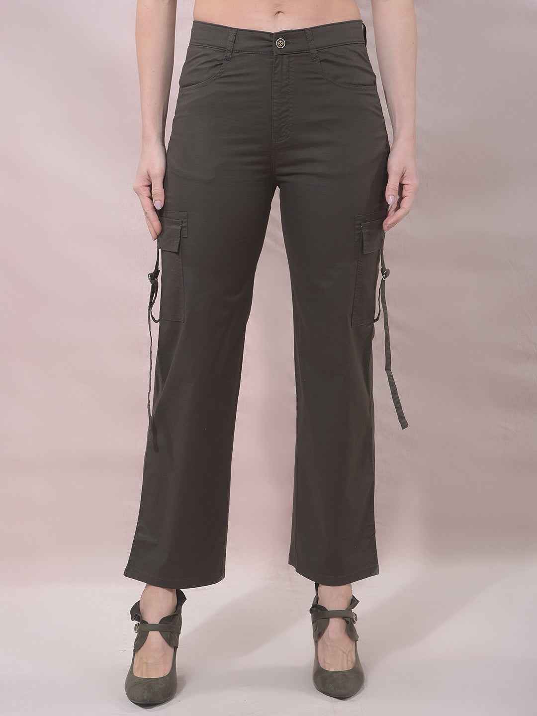 Olive Utility Pocket Cargo Trousers