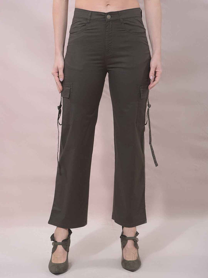 Olive Utility Pocket Cargo Trousers