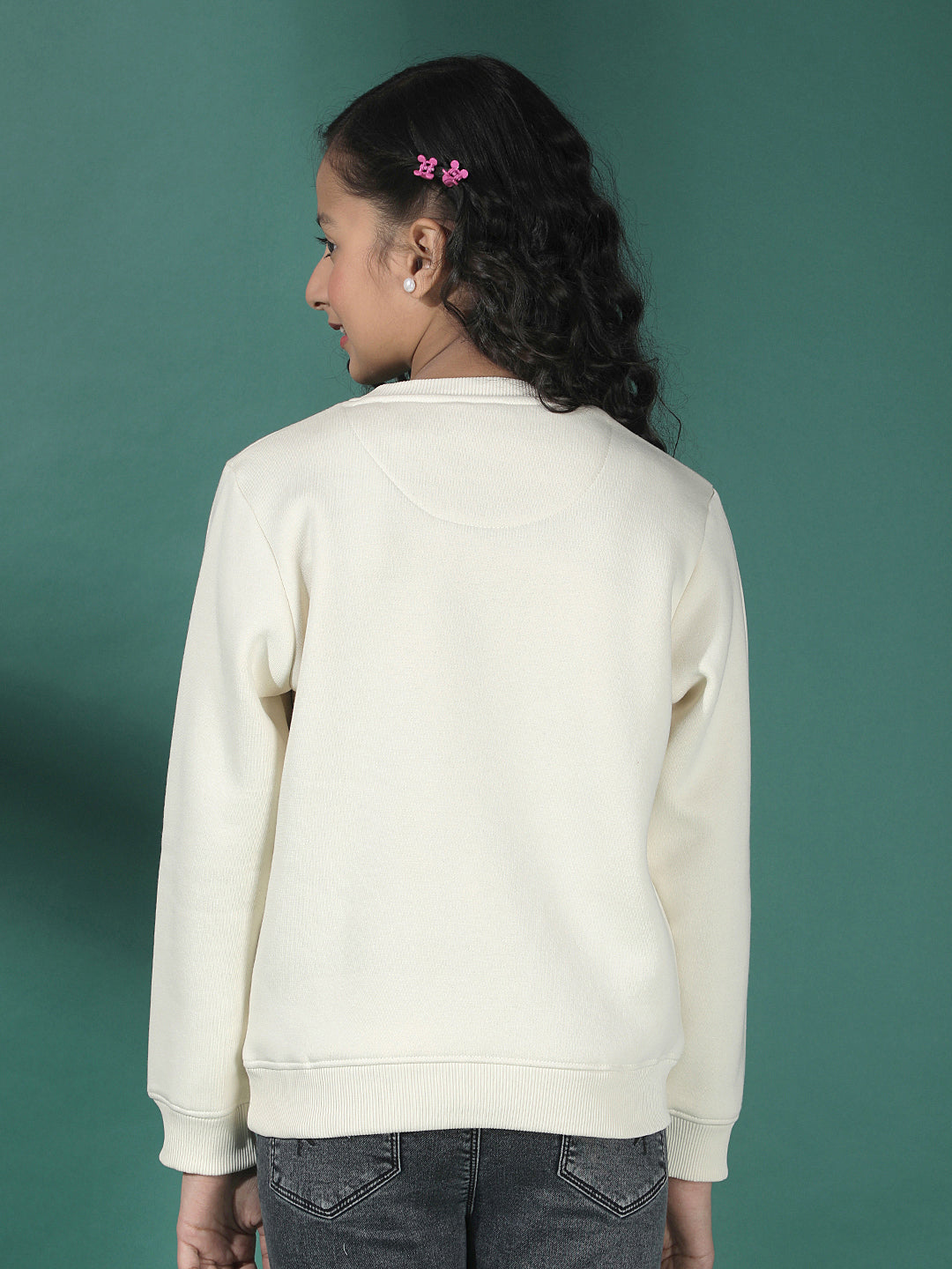 Beige Embroidered Sweatshirt