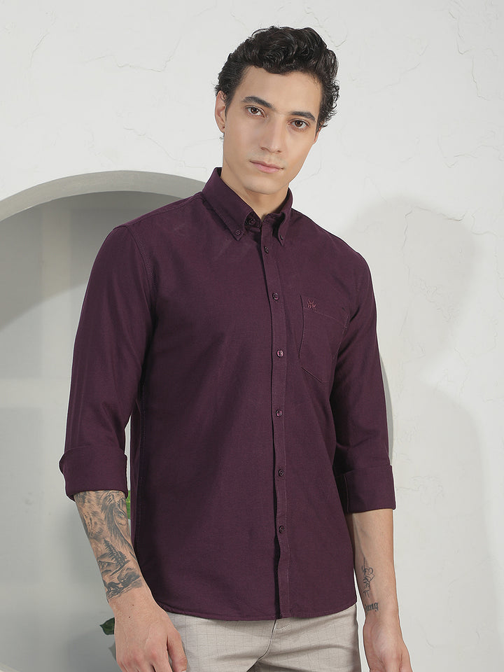 Wine 100% Cotton Shirt