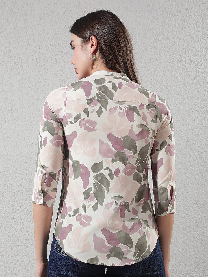 Multi-Color Printed V-Neck Shirt