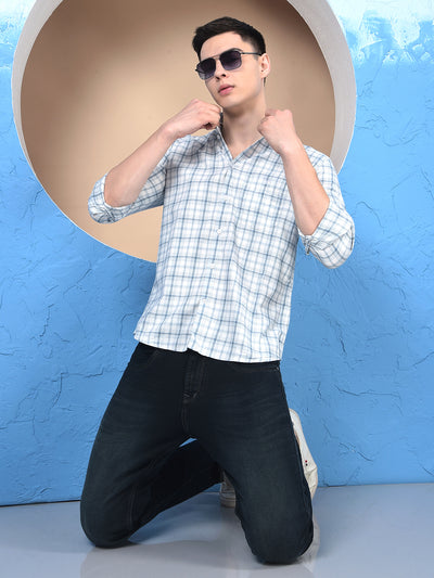 White Checked 100% Cotton Shirt