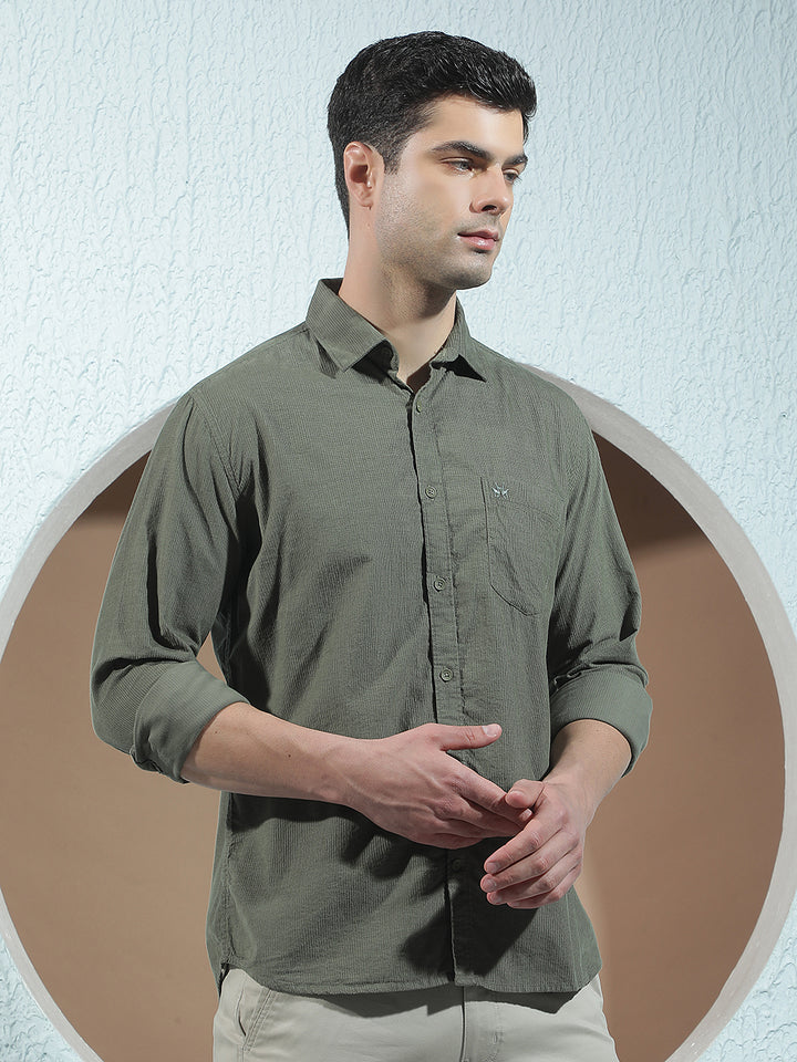 Olive 100% Cotton Shirt
