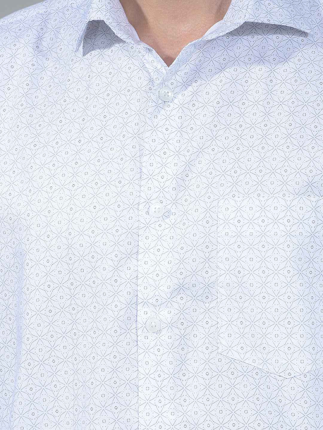 White Floral Print Shirt