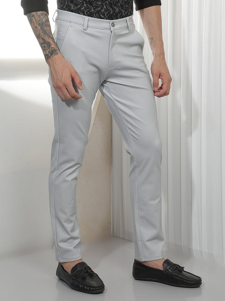 Comfortable Grey Knitted Casual Trousers