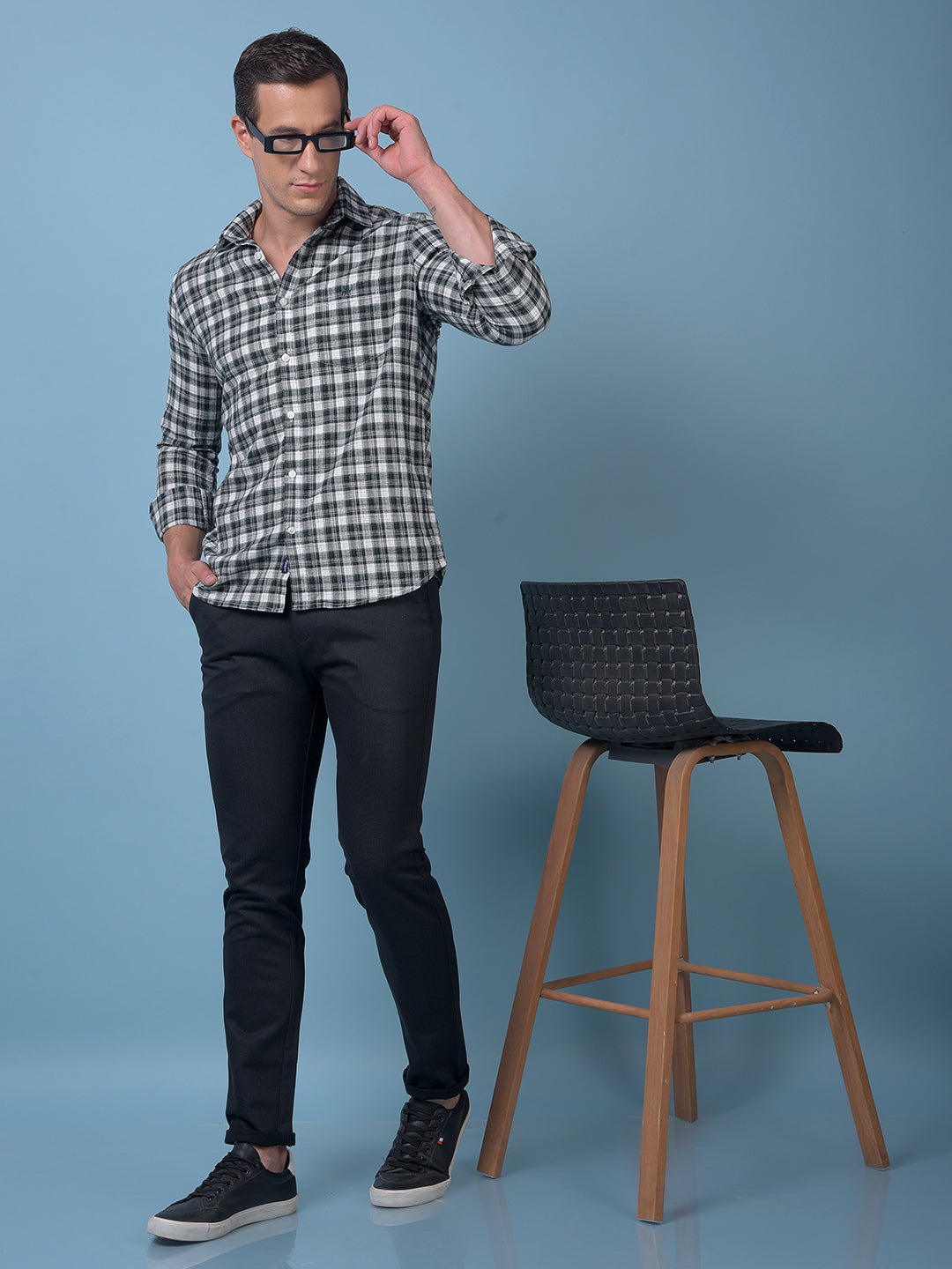 Green Checked 100% Cotton Shirt