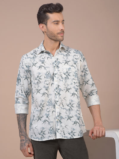 Blue Floral Print Shirt