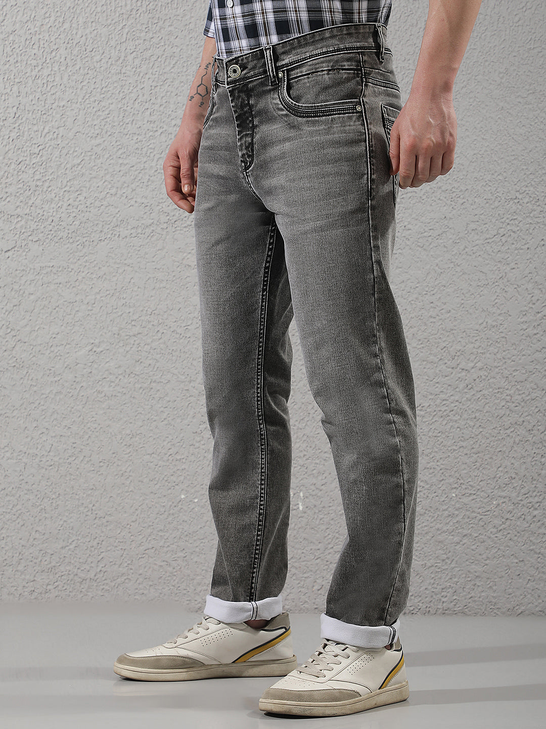 Chic Heather Grey Cotton Jeans