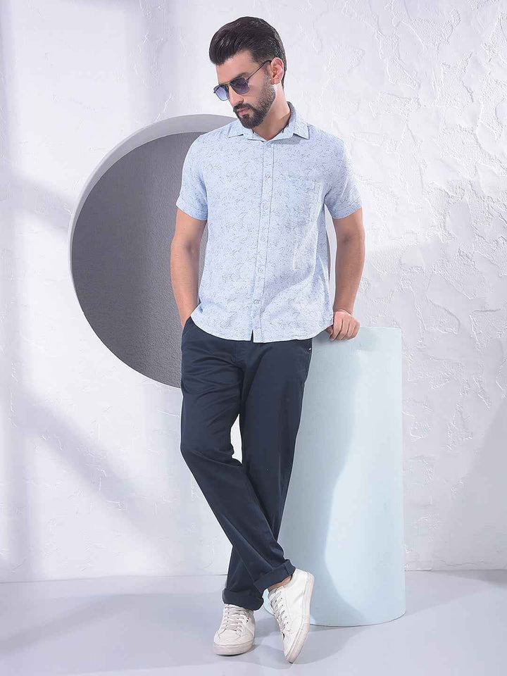 Blue Floral Print Shirt