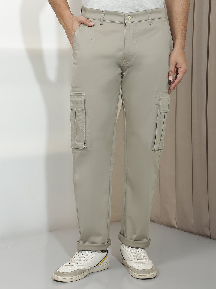 Contemporary Sand Khaki Cargo Trousers