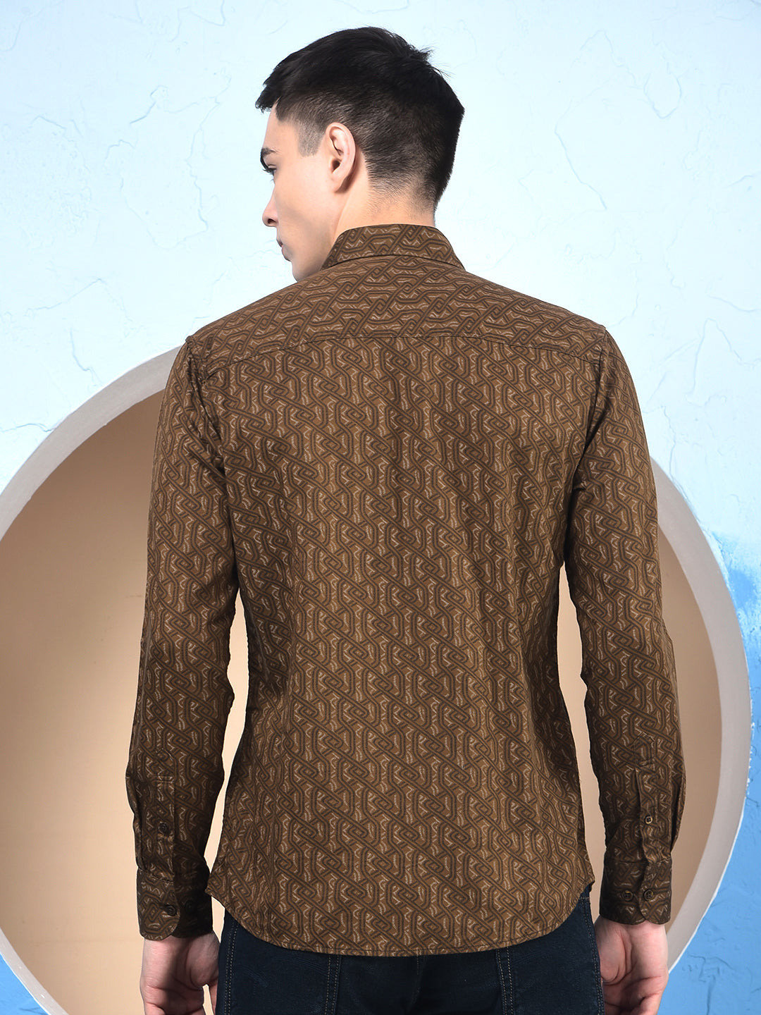 Rustic Brown Printed Shirt