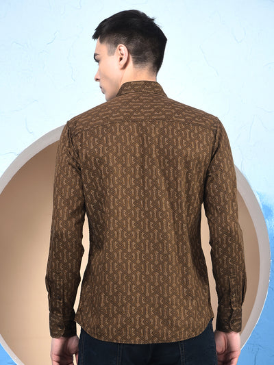 Rustic Brown Printed Shirt