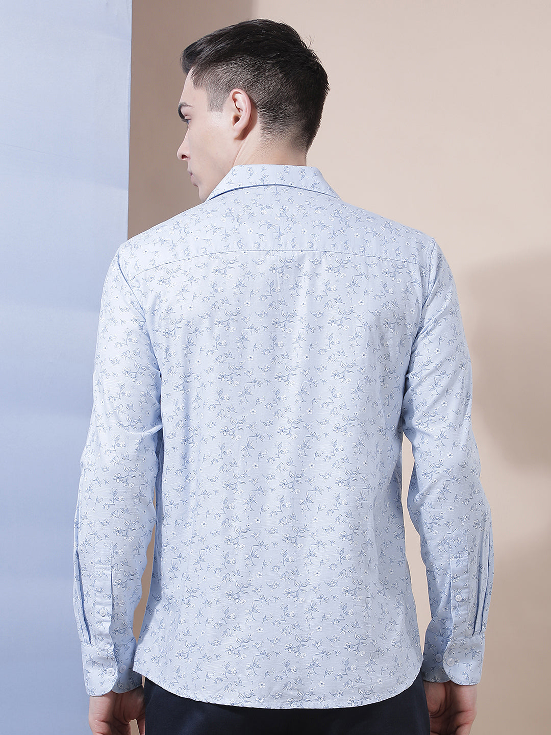 Blue Floral Print Shirt