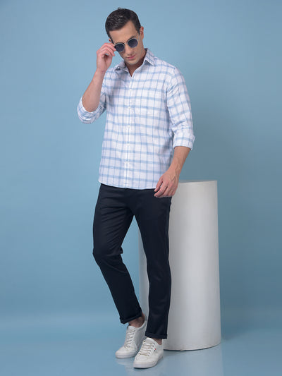 Blue Checked 100% Cotton Shirt