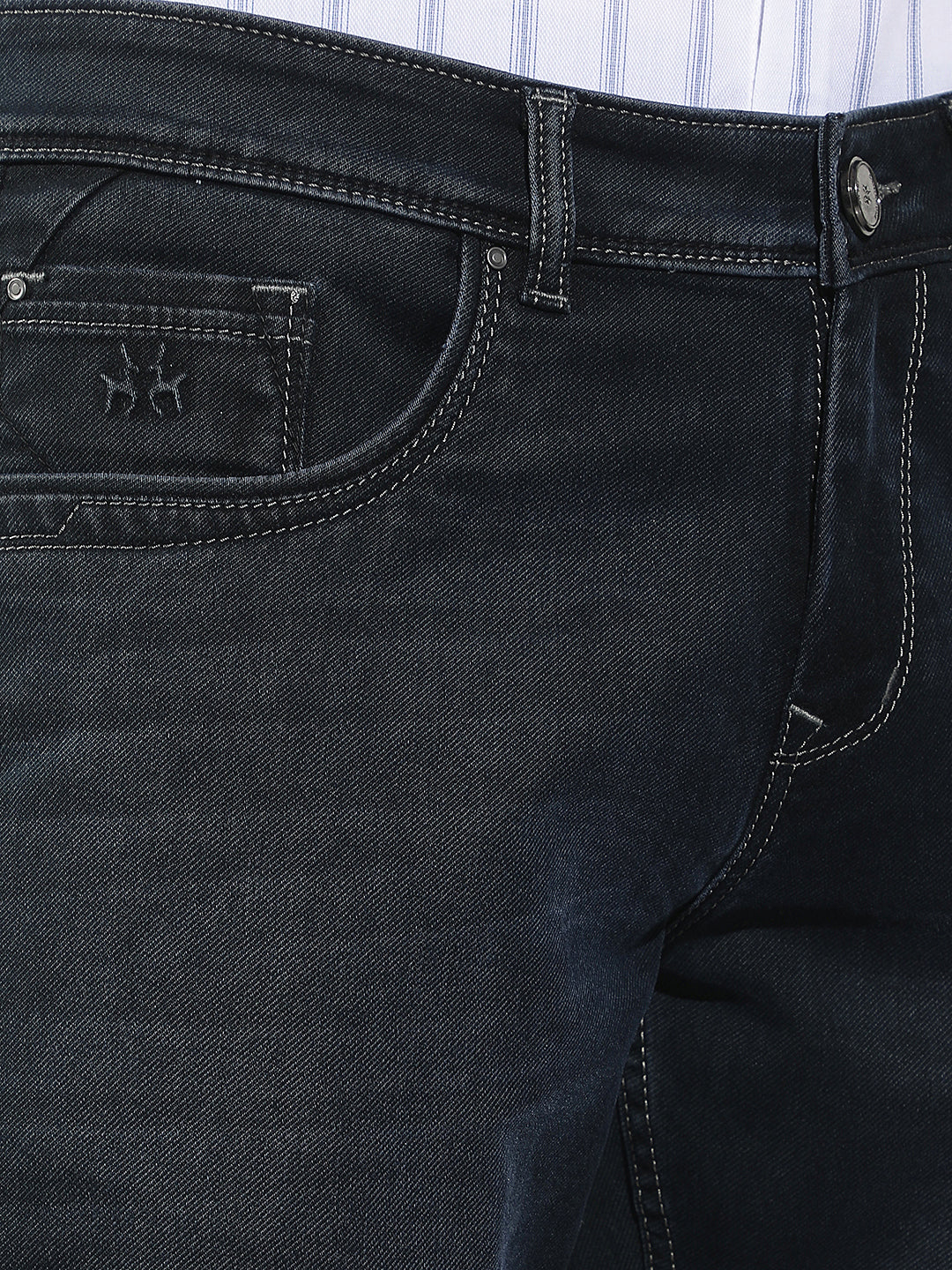 Navy Blue Straight Jeans