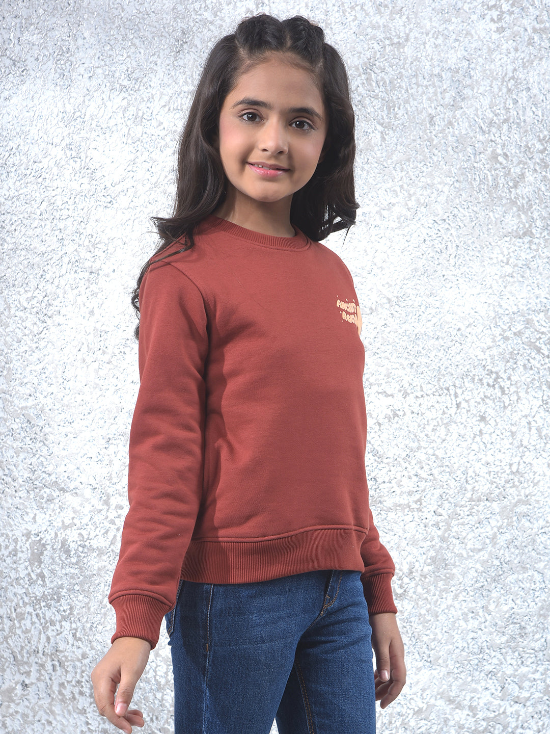 All-Day Comfort Red Knitted Sweatshirt