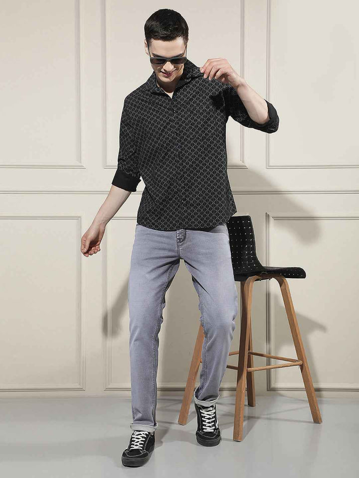 Midnight Black Printed Shirt