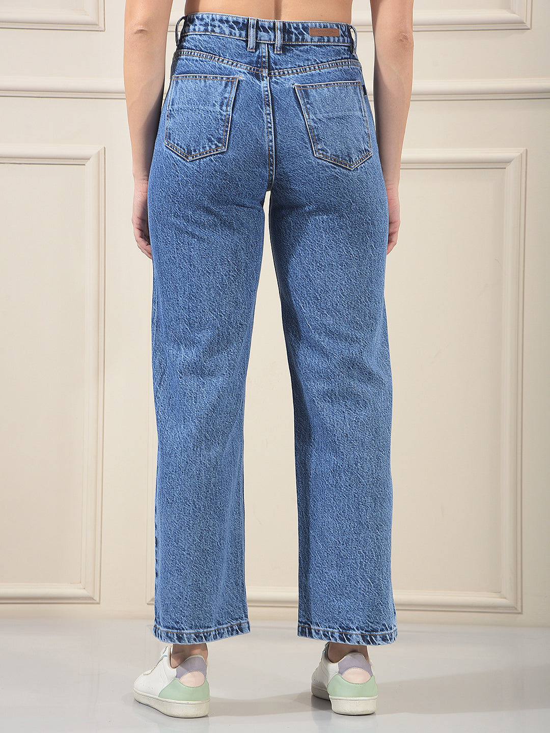 Blue 100% cotton Wide Leg Jeans