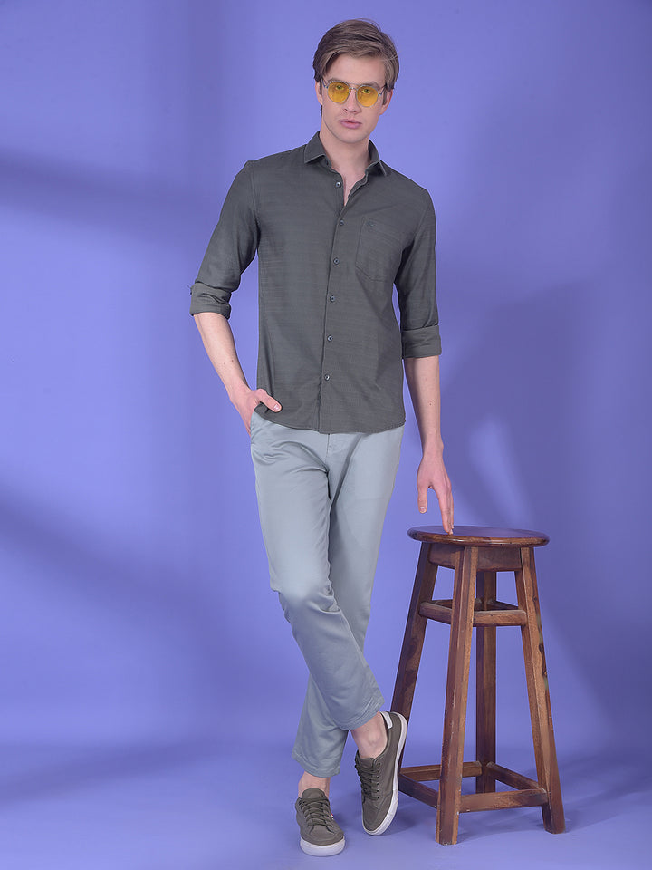 Quest Moss Olive Textured Shirt