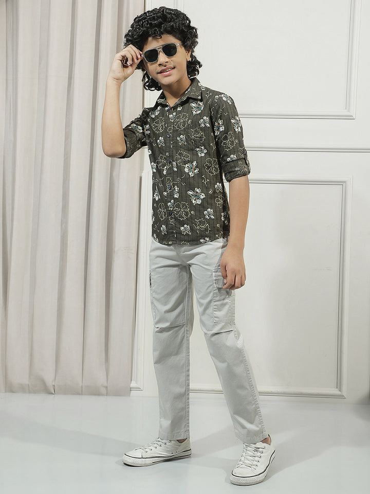 Green Floral Print Shirt