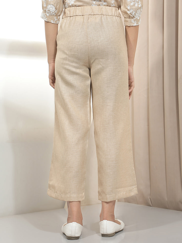 Tan Wide Leg Trousers