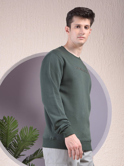 Classic Green Cotton Sweatshirt With Brand Logo