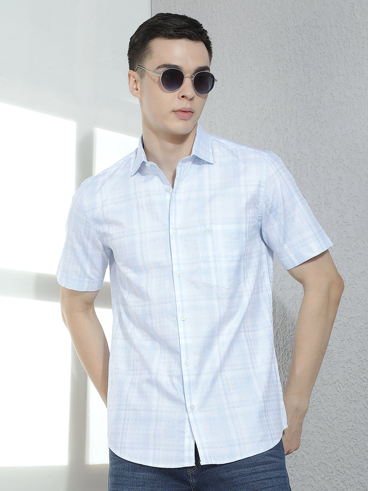 Blue Graphic Print 100% Cotton Shirt