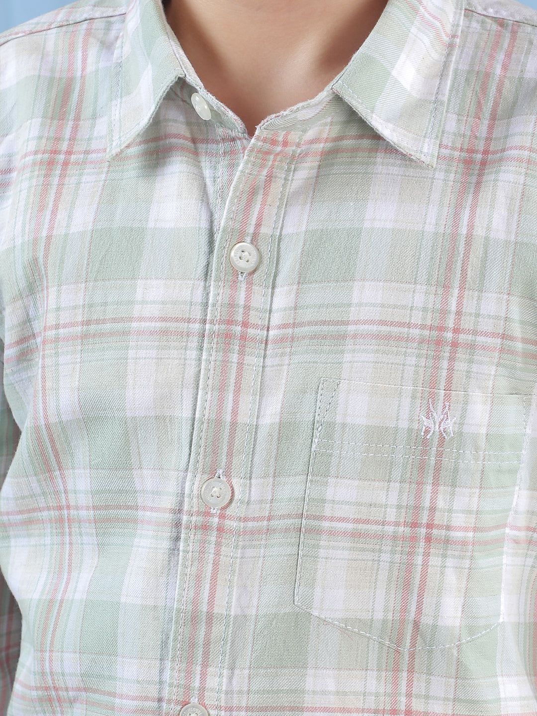 Green 100% Cotton Checked Shirt