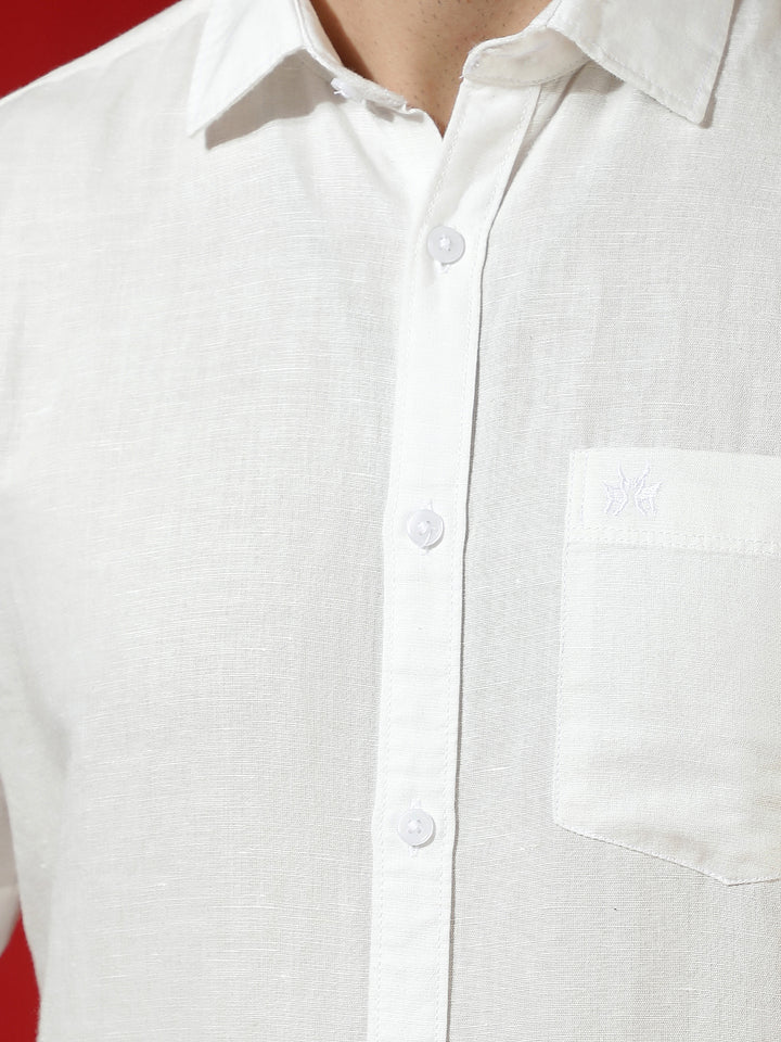 White Luxe Linen Breeze Shirt