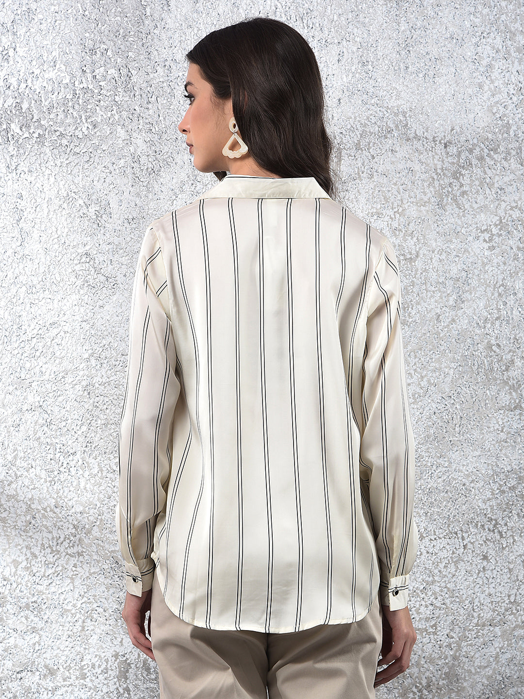 White Vertical Stripes Shirt