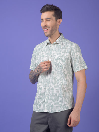Green Printed Shirt