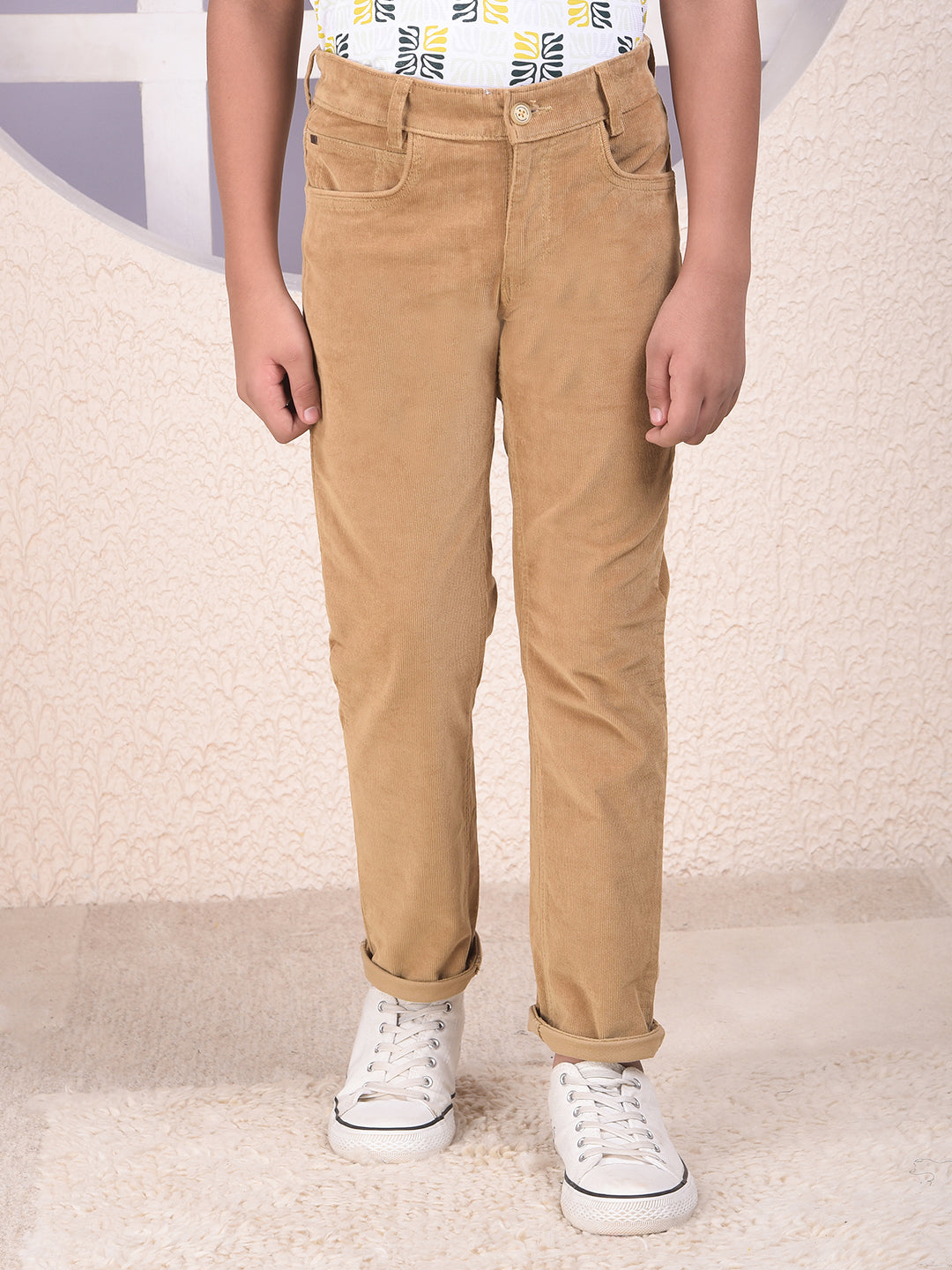 Refined Khaki Corduroy Trousers