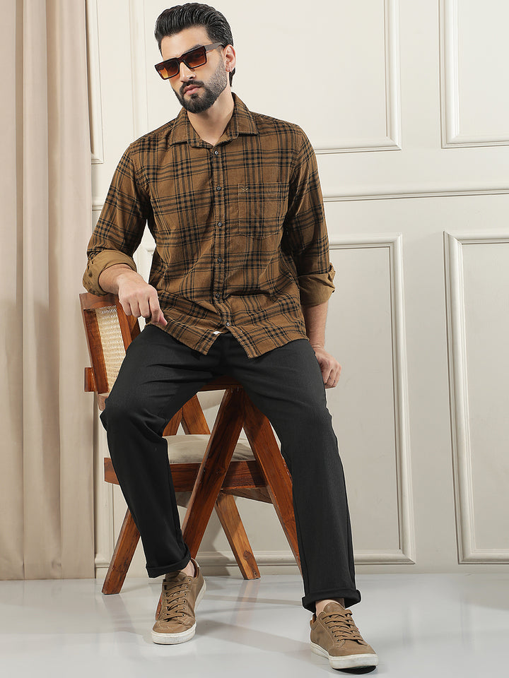 Black Textured Knitted Trousers