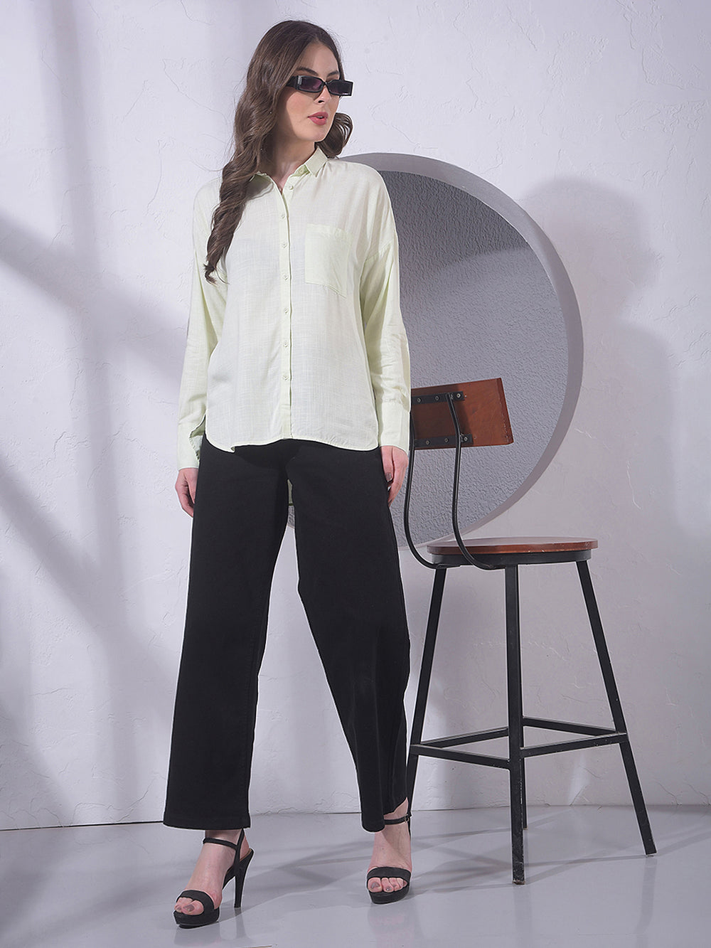 Light Green Long Sleeves Shirt - Women Shirts