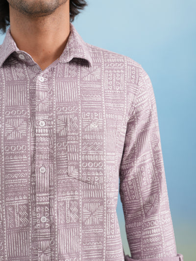 Pink Printed 100% Cotton Shirt