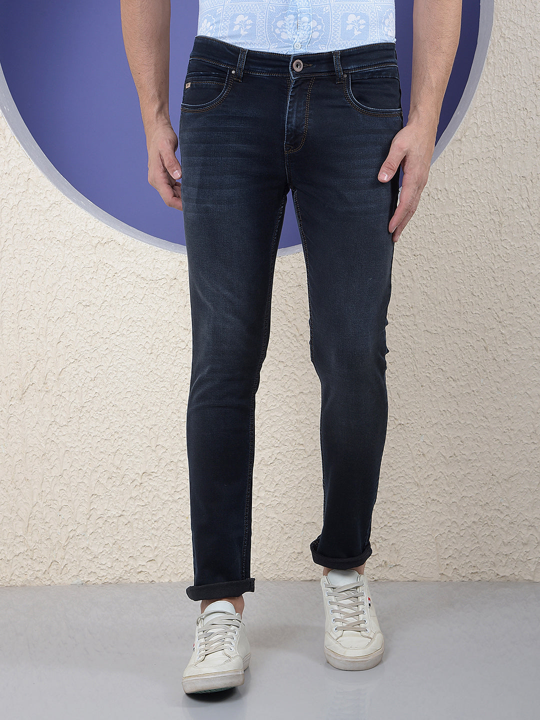 Dark Grey Tapered Fit Jeans