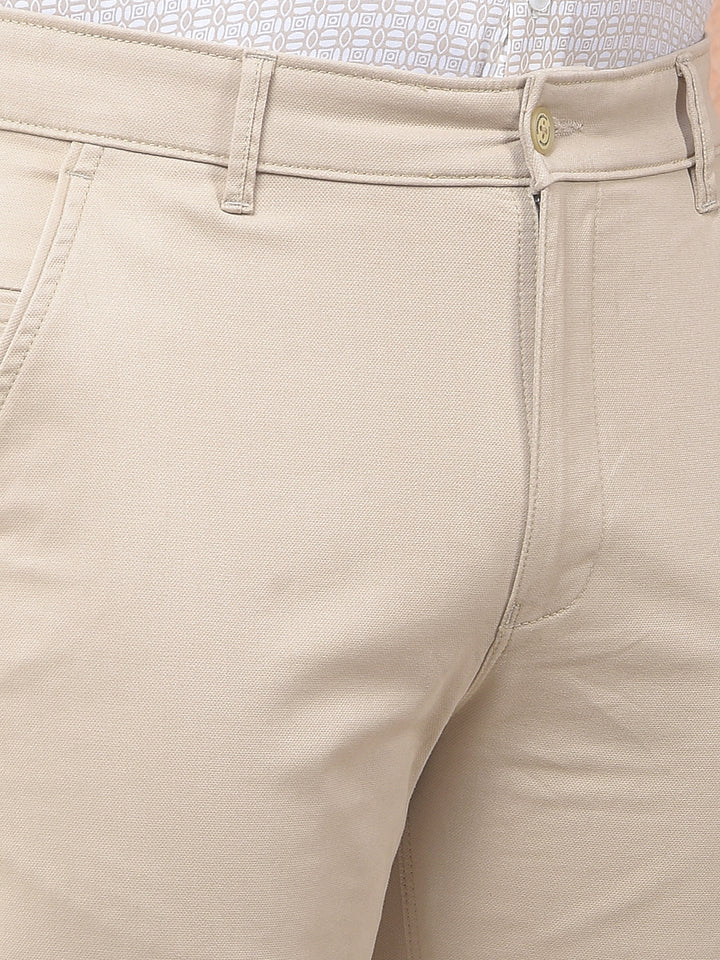 Beige Slim Comfort Trousers