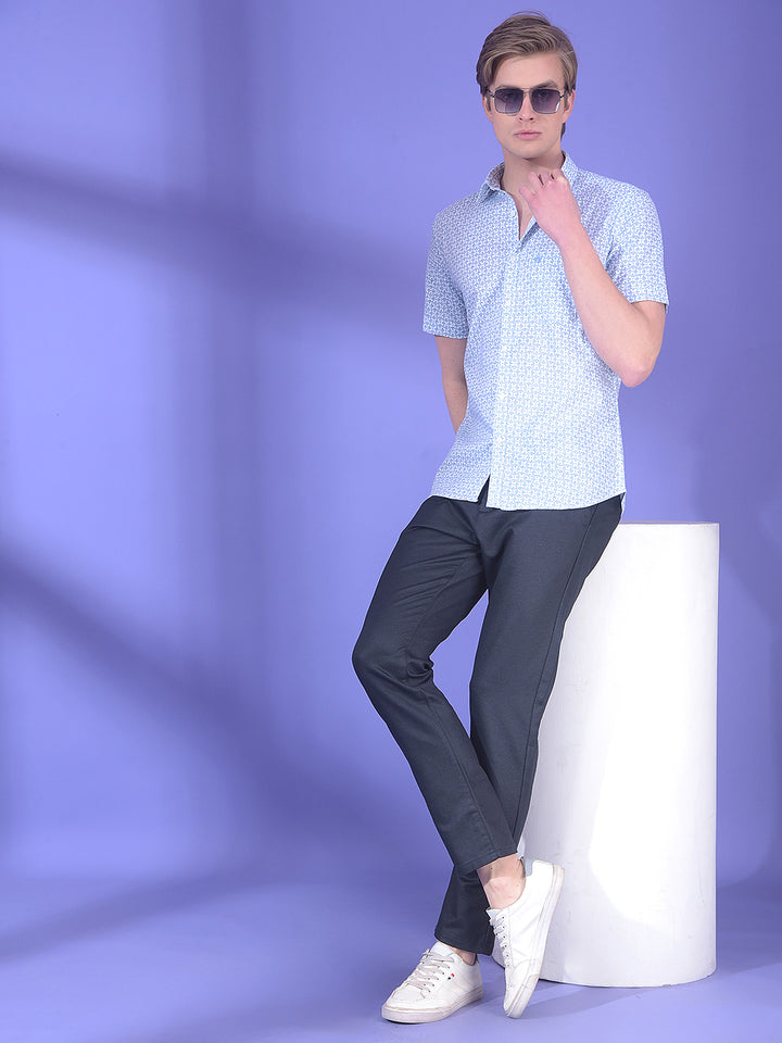 Pulse Sky Blue Printed Shirt