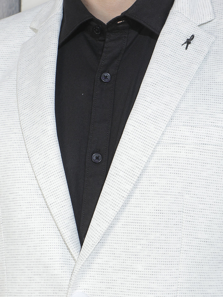 Grey Notched Lapel Blazer
