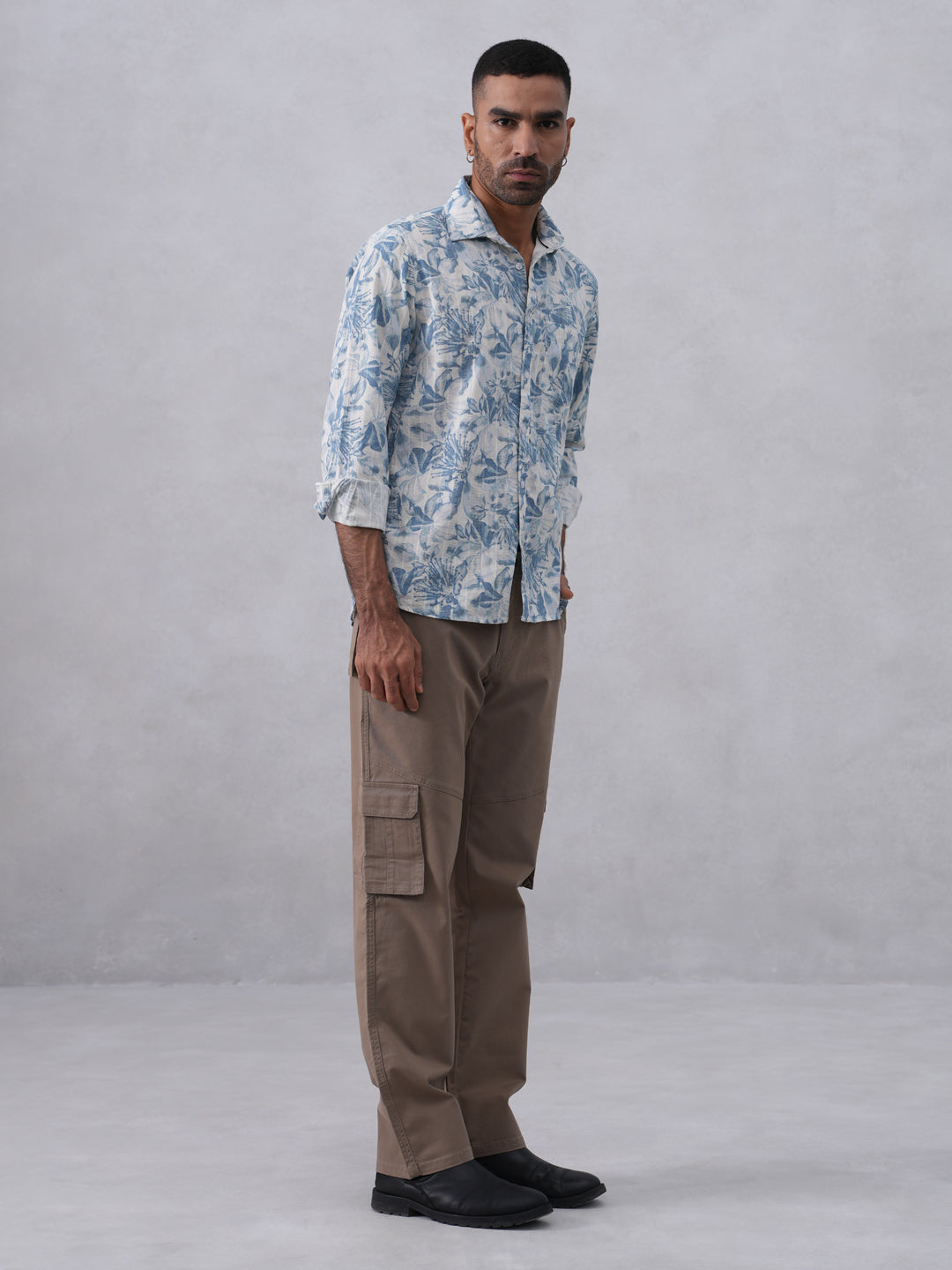 Blue Floral Print Shirt