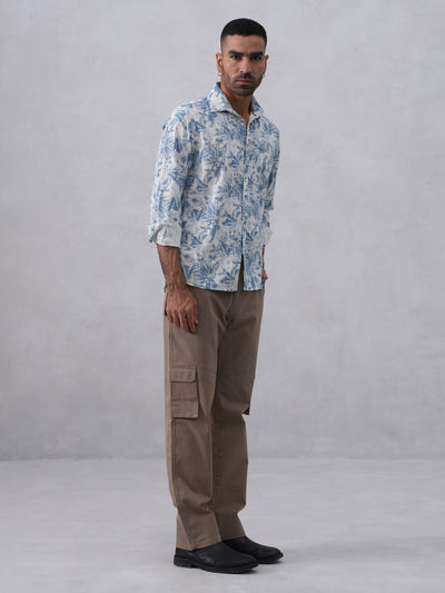 Blue Floral Print Shirt