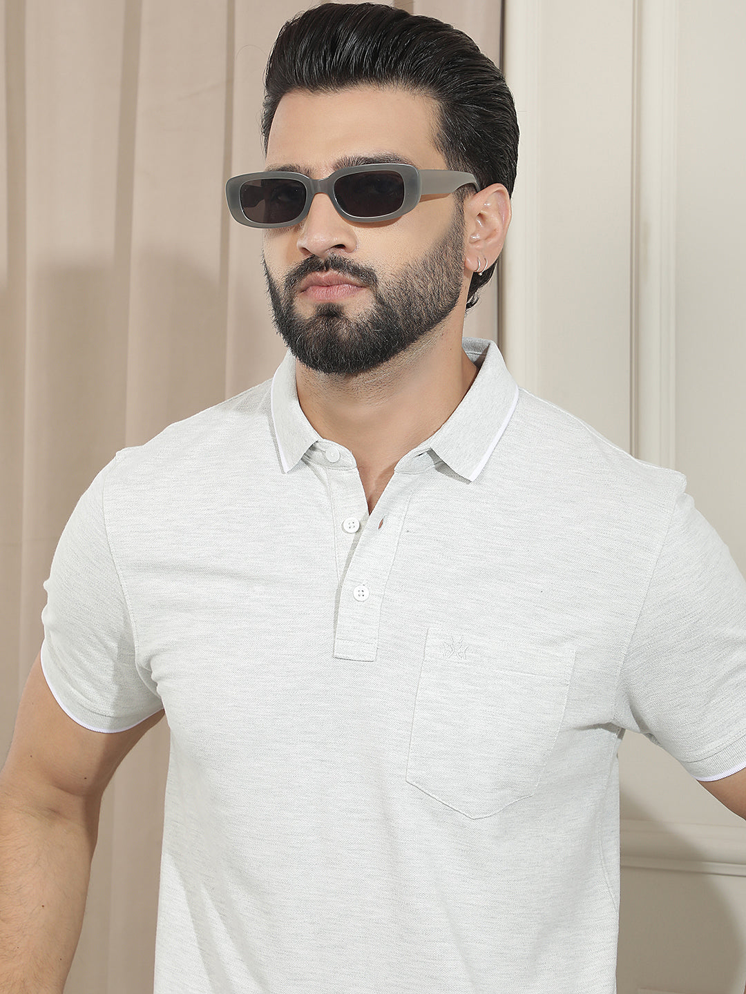 Grey Melange T-Shirt-Men T-Shirts-Crimsoune Club