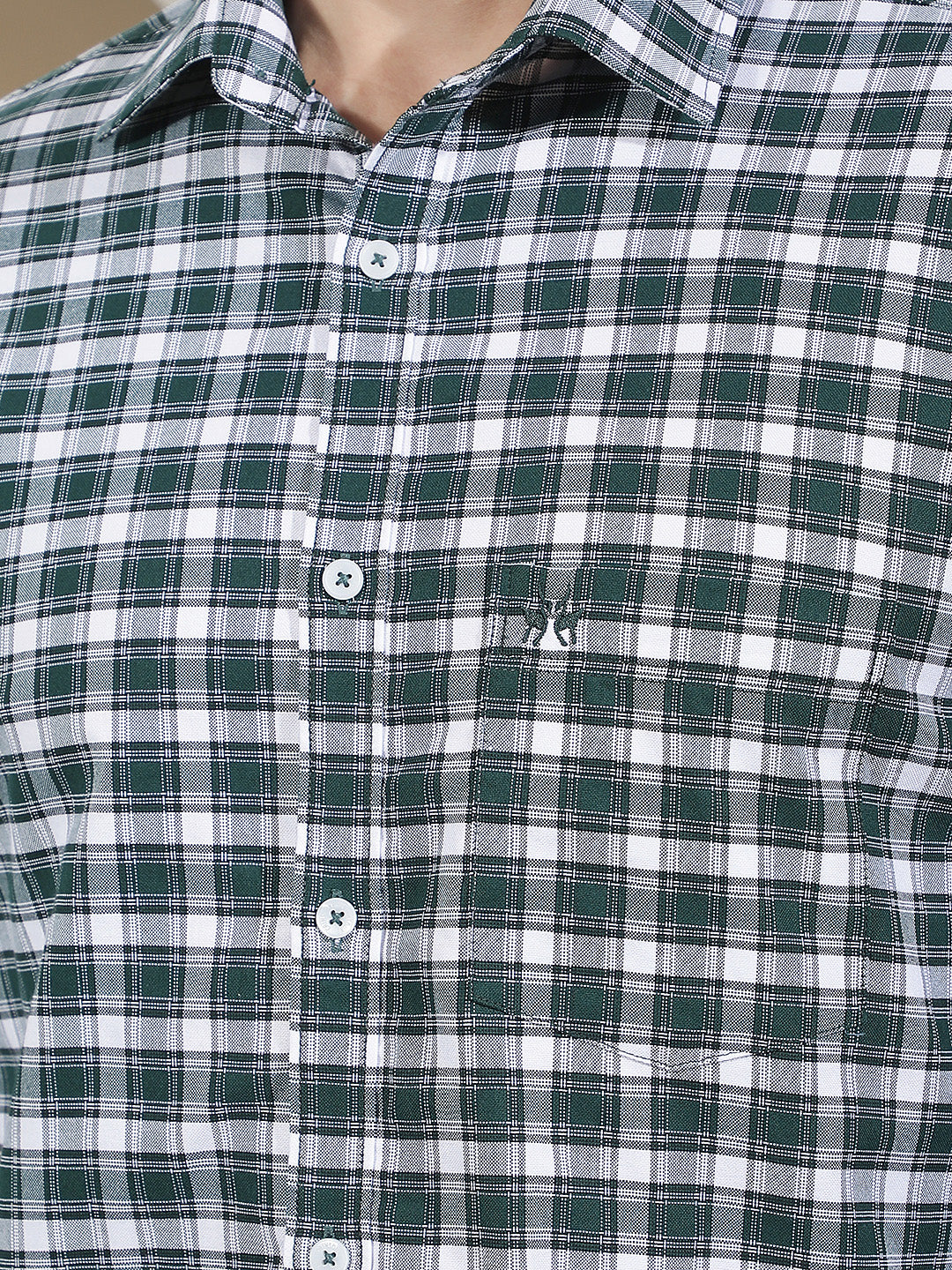 Green Checked 100% Cotton Shirt