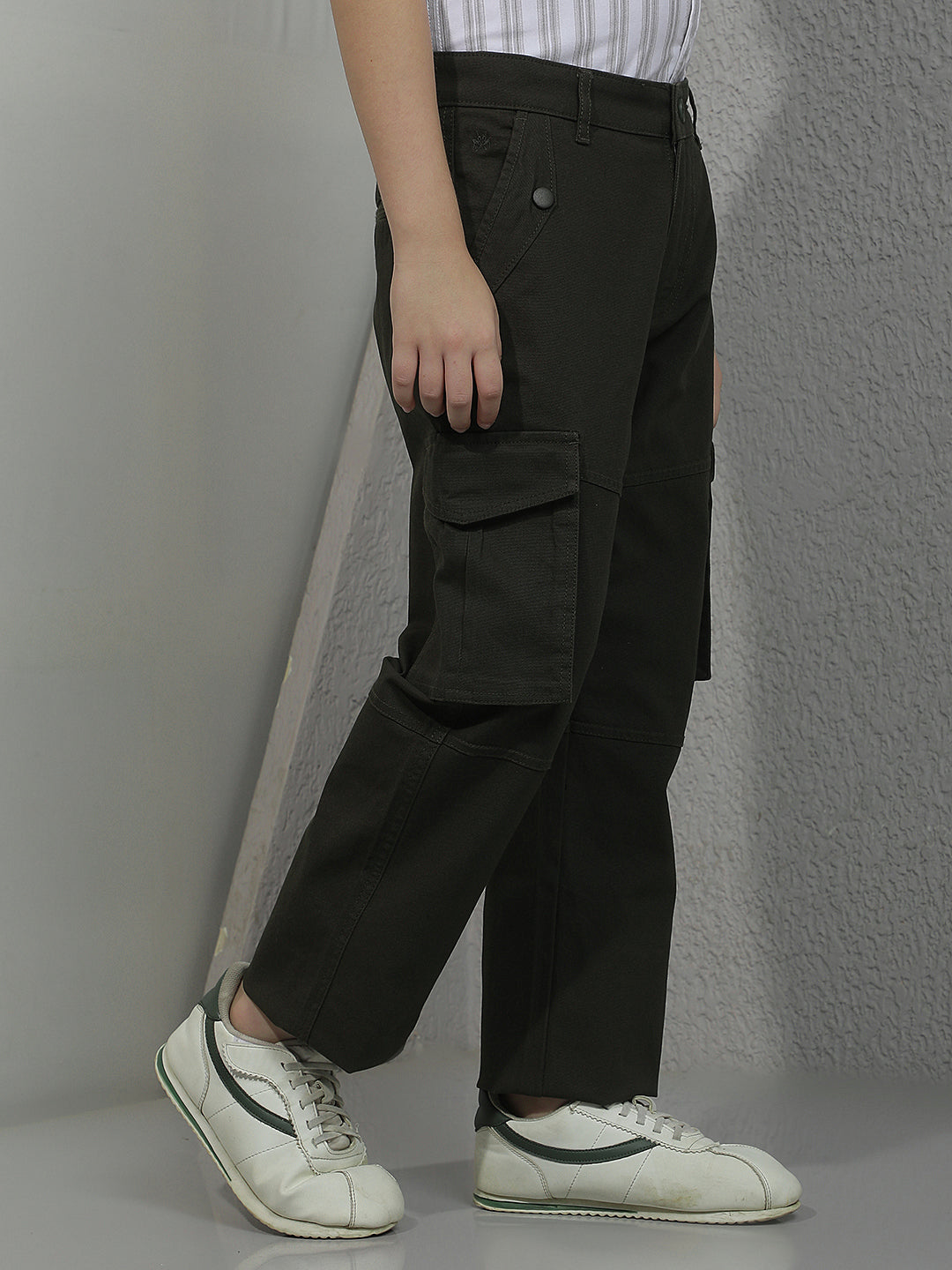 Tailored Deep Olive Cargo Trousers