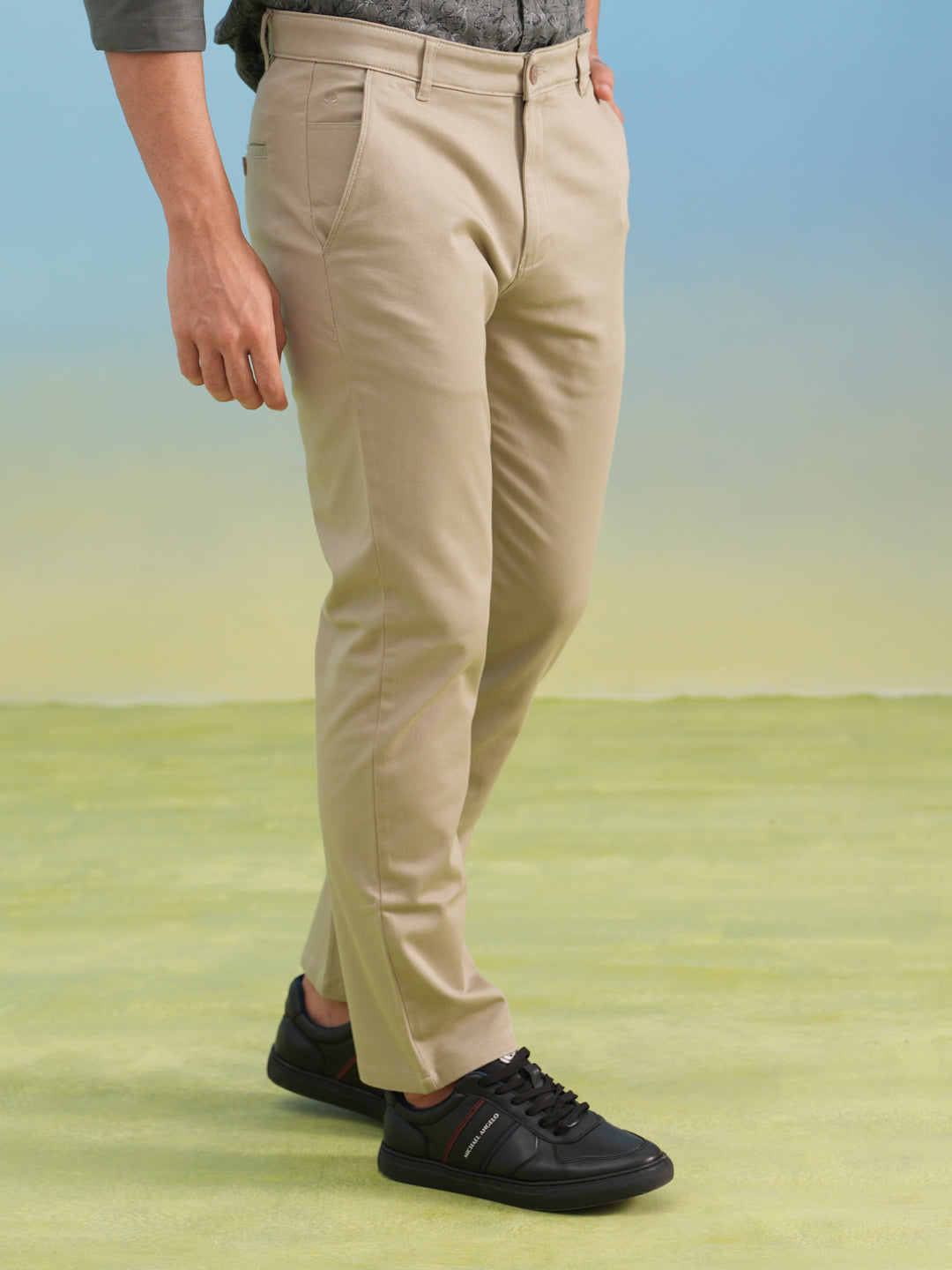 Contemporary Straight Dobby Trousers