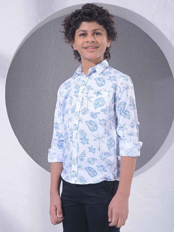 Blue Floral Print Shirt