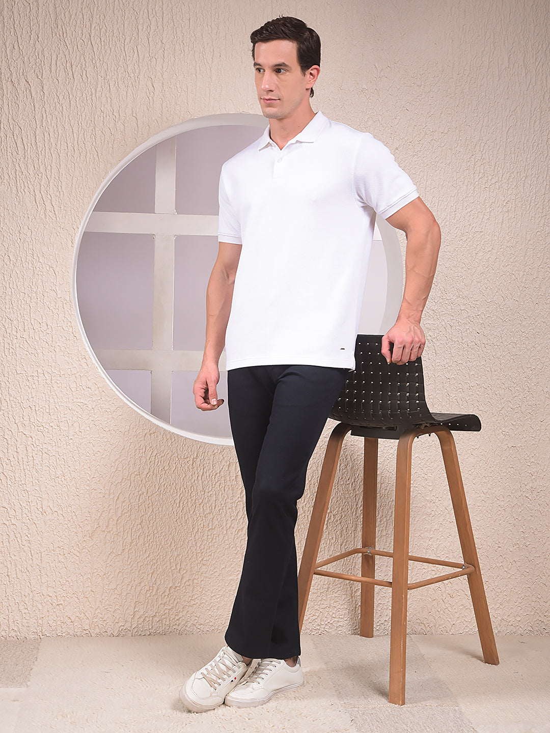 Navy Blue Straight Trousers