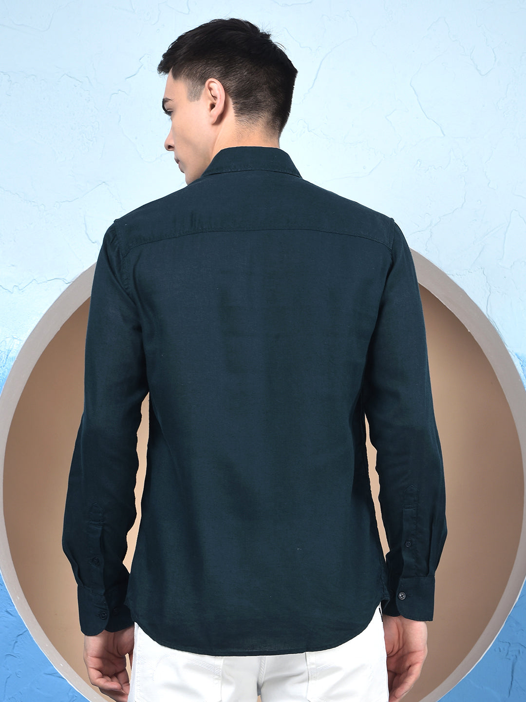 Midnight Teal Linen Shirt