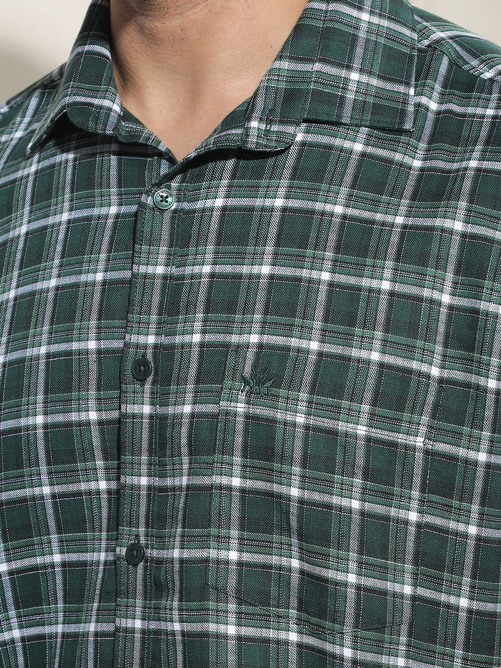 Green Checked 100% Cotton Shirt