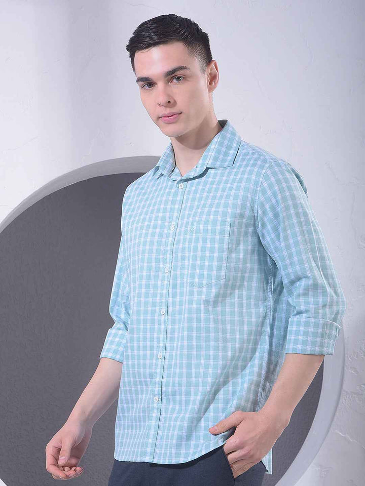 Green Checked 100% Cotton Shirt